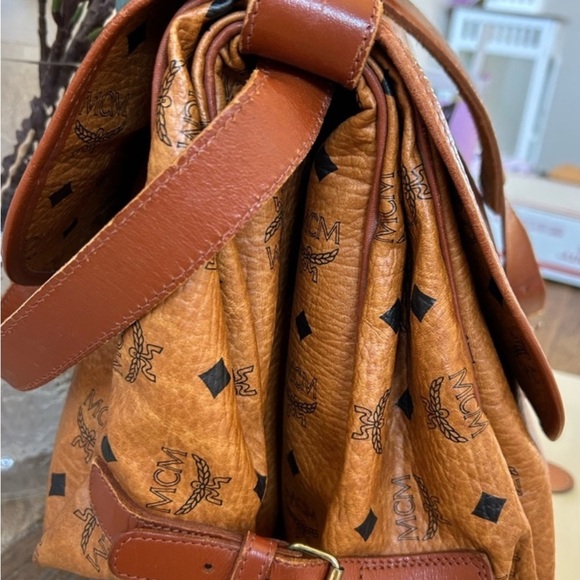 MCM Orange and Brown Crossbody Bag - Picture 6 of 8